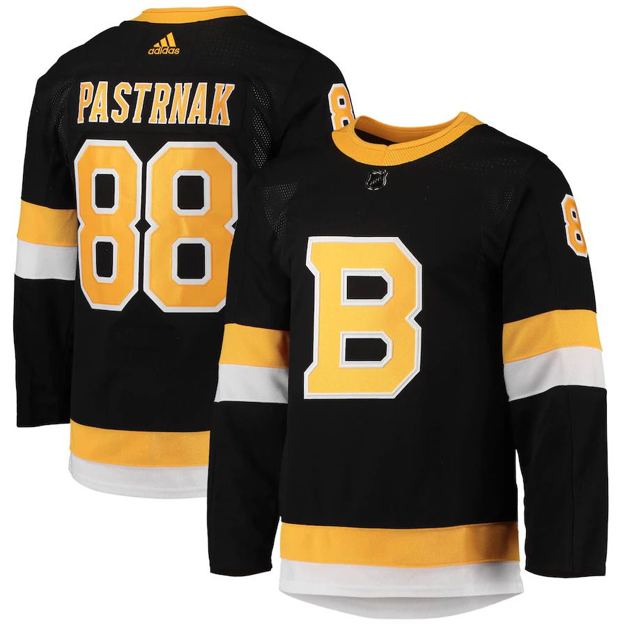 Men Boston Bruins 88 David Pastrnak adidas Black Alternate Primegreen Authentic Pro Player NHL Jersey
